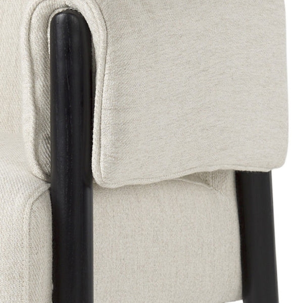 HomeRoots 30" Beige and Black Upholstered Armchair with Solid Wood Frame for Modern Living Room Style 606015