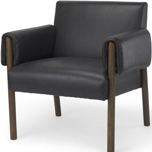 HomeRoots 30" Modern Faux Leather Arm Chair with Solid Wood Frame - Stylish Comfort for Any Room Decor 606016