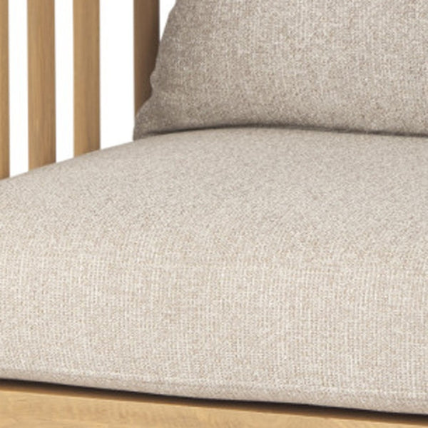HomeRoots 31" Beige Barrel Chair - Elegant Upholstered Accent with Solid Wood Frame for Living Room & Office 606017