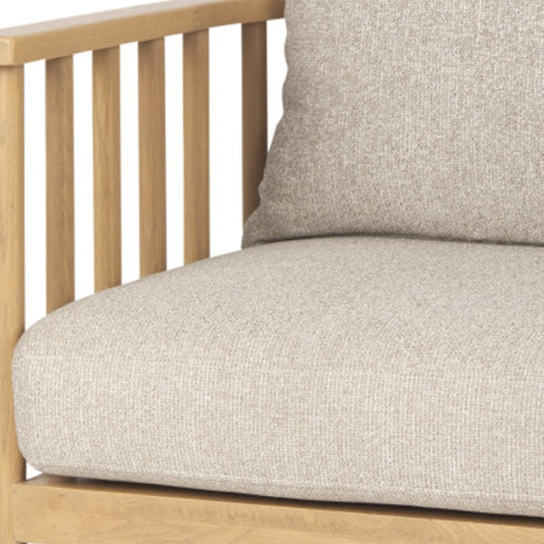 HomeRoots 31" Beige Barrel Chair - Elegant Upholstered Accent with Solid Wood Frame for Living Room & Office 606017