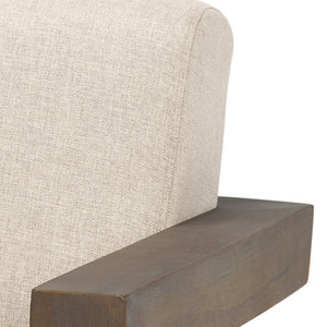 HomeRoots 35" Cream and Brown Arm Chair - Stylish Solid Wood Frame, Plush Comfort, Perfect for Any Space! 606019