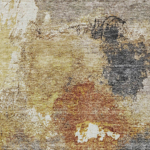 Homeroots 3' Taupe Black And Copper Abstract Washable Area Rug – Perfect For Indoor Or Outdoor Spaces! 8' X 10' Polyester 606028