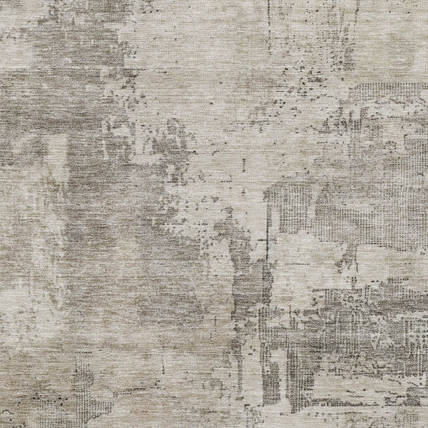 Homeroots 3' Linen And Gray Abstract Washable Area Rug - Stylish Indoor/Outdoor Design For High Traffic Spaces 3' X 5' Polyester 606031
