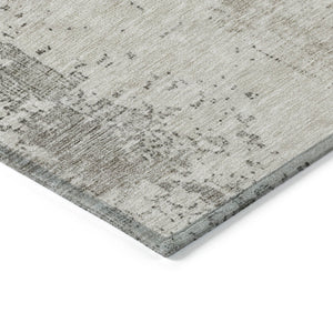 Homeroots 3' Linen And Gray Abstract Washable Area Rug - Stylish Indoor/Outdoor Design For High Traffic Spaces 9' X 12' Polyester 606035