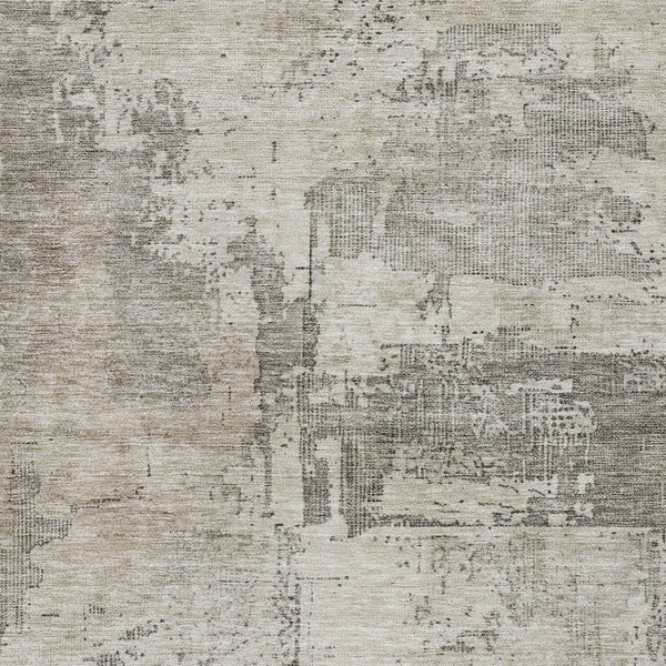 Homeroots 3' Linen And Gray Abstract Washable Area Rug - Stylish Indoor/Outdoor Design For High Traffic Spaces 9' X 12' Polyester 606035