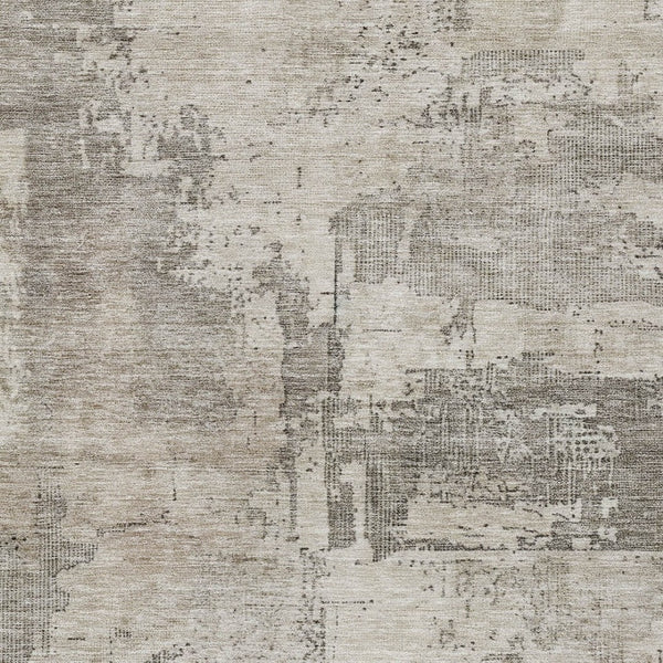 Homeroots 3' Linen And Gray Abstract Washable Area Rug - Stylish Indoor/Outdoor Design For High Traffic Spaces 10' X 14' Polyester 606036