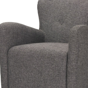 HomeRoots 32" Gray Polyester Wingback Accent Chair with Brown Wood Legs for Timeless Comfort & Style 606043