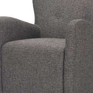 HomeRoots 32" Gray Polyester Wingback Accent Chair with Brown Wood Legs for Timeless Comfort & Style 606043