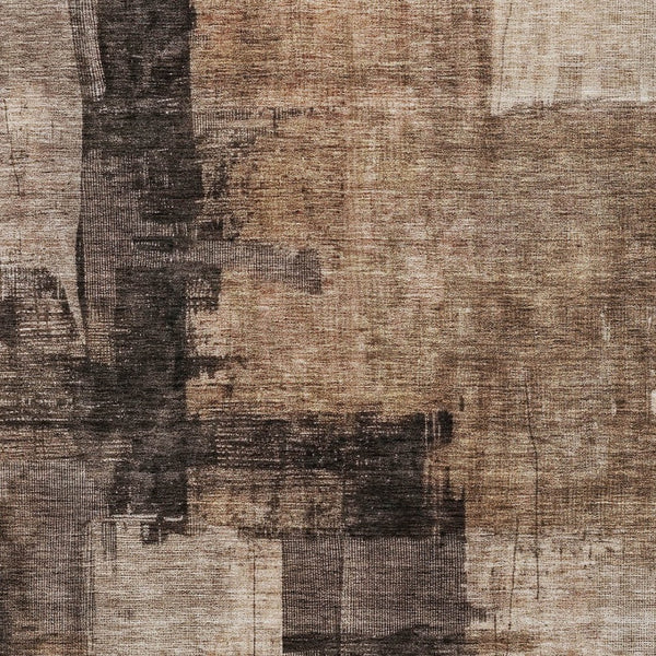 Homeroots 3' Abstract Brown Black And Tan Washable Area Rug For Indoor And Outdoor Use, Durable And Stylish 3' X 5' Polyester 606044