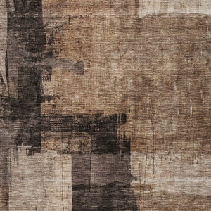 Homeroots 3' Abstract Brown Black And Tan Washable Area Rug For Indoor And Outdoor Use, Durable And Stylish 5' X 8' Polyester 606045