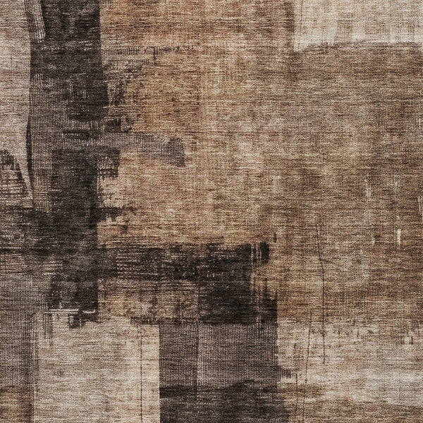 Homeroots 3' Abstract Brown Black And Tan Washable Area Rug For Indoor And Outdoor Use, Durable And Stylish 10' X 14' Polyester 606049