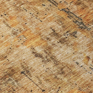 Homeroots 3' Abstract Copper And Brown Washable Indoor Outdoor Rug - Durable, Stylish, Stain Resistant Design 8' Round Polyester 606052