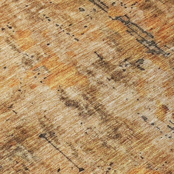 Homeroots 3' Abstract Copper And Brown Washable Indoor Outdoor Rug - Durable, Stylish, Stain Resistant Design 8' Round Polyester 606052