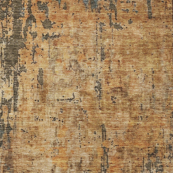 Homeroots 3' Abstract Copper And Brown Washable Indoor Outdoor Rug - Durable, Stylish, Stain Resistant Design 8' X 10' Polyester 606053