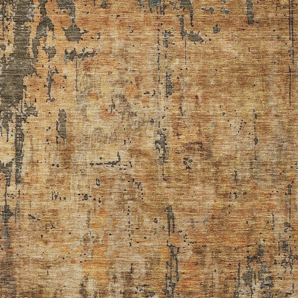 Homeroots 3' Abstract Copper And Brown Washable Indoor Outdoor Rug - Durable, Stylish, Stain Resistant Design 9' X 12' Polyester 606054