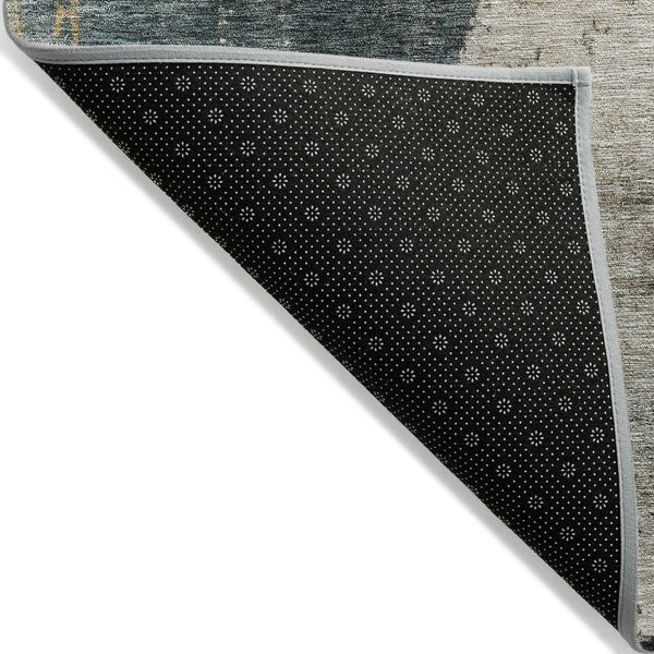 Homeroots 3' Stylish Taupe Blue And Lavender Abstract Washable Indoor-outdoor Area Rug For Any Space 3' X 5' Polyester 606080