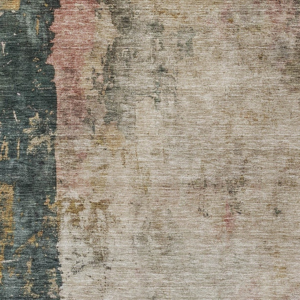 Homeroots 3' Stylish Taupe Blue And Lavender Abstract Washable Indoor-outdoor Area Rug For Any Space 8' X 10' Polyester 606083