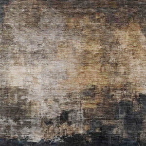 Homeroots 3' Charcoal Tan And Beige Abstract Washable Rug - Stylish Indoor Outdoor Accent For Any Space 5' X 8' Polyester 606093