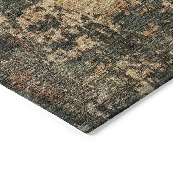 Homeroots 3' Abstract Sage Tan And Copper Washable Area Rug For Indoor And Outdoor Comfort And Style 5' X 8' Polyester 606105