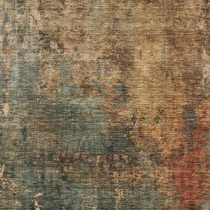 Homeroots 3' Abstract Sage Tan And Copper Washable Area Rug For Indoor And Outdoor Comfort And Style 9' X 12' Polyester 606108