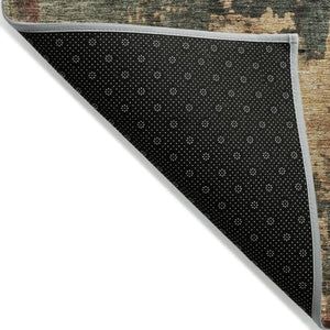 Homeroots 3' Abstract Sage Tan And Copper Washable Area Rug For Indoor And Outdoor Comfort And Style 10' X 14' Polyester 606109