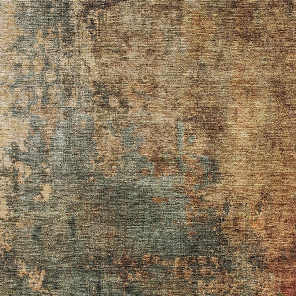 Homeroots 3' Abstract Sage Tan And Copper Washable Area Rug For Indoor And Outdoor Comfort And Style 10' X 14' Polyester 606109