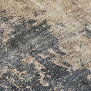 Homeroots 3' Khaki Gray And Copper Abstract Washable Area Rug - Stylish Indoor Outdoor Decor For Any Space 8' Round Polyester 606112