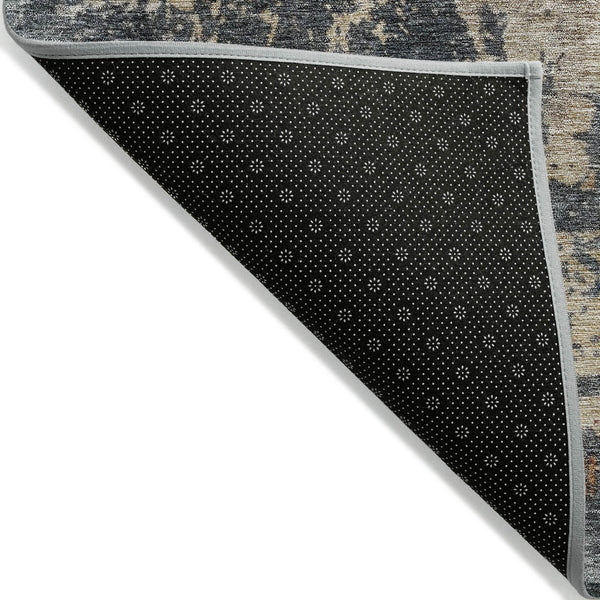 Homeroots 3' Khaki Gray And Copper Abstract Washable Area Rug - Stylish Indoor Outdoor Decor For Any Space 9' X 12' Polyester 606114