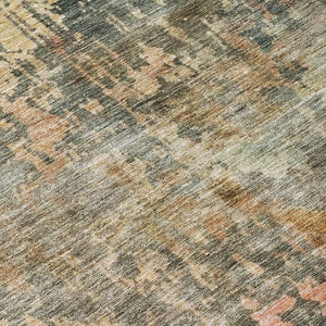 Homeroots 3' Stylish Sage Gray And Pink Abstract Washable Area Rug For Indoor And Outdoor Spaces, Durable Design 8' Round Polyester 606124