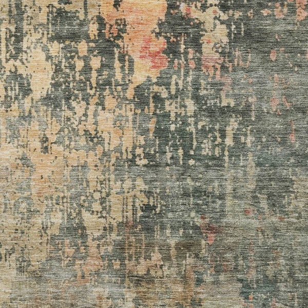 Homeroots 3' Stylish Sage Gray And Pink Abstract Washable Area Rug For Indoor And Outdoor Spaces, Durable Design 8' X 10' Polyester 606125