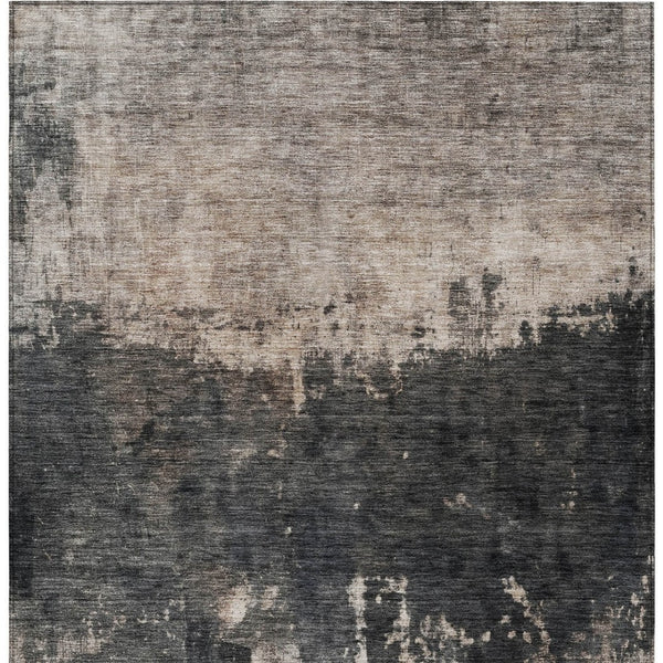 Homeroots 3' Taupe And Charcoal Abstract Washable Area Rug - Stylish, Durable Design For Indoor And Outdoor Use 5' X 8' Polyester 606129
