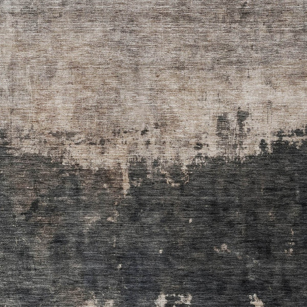 Homeroots 3' Taupe And Charcoal Abstract Washable Area Rug - Stylish, Durable Design For Indoor And Outdoor Use 5' X 8' Polyester 606129