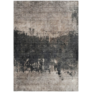 Homeroots 3' Taupe And Charcoal Abstract Washable Area Rug - Stylish, Durable Design For Indoor And Outdoor Use 8' X 10' Polyester 606131