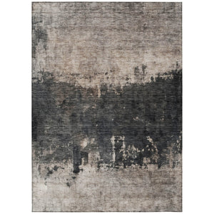 HomeRoots 5' Taupe and Charcoal Abstract Washable Area Rug - Stylish, Durable Design for Indoor/Outdoor Use 8' X 10' 606131