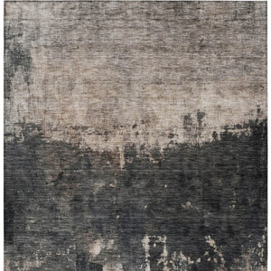 Homeroots 3' Taupe And Charcoal Abstract Washable Area Rug - Stylish, Durable Design For Indoor And Outdoor Use 8' X 10' Polyester 606131