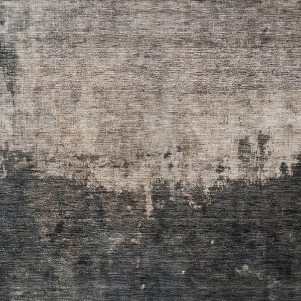 Homeroots 3' Taupe And Charcoal Abstract Washable Area Rug - Stylish, Durable Design For Indoor And Outdoor Use 9' X 12' Polyester 606132