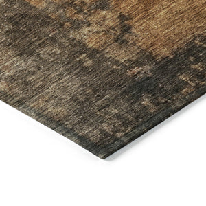 Homeroots 3' Khaki Brown And Copper Abstract Washable Area Rug For Indoor Or Outdoor Spaces, Durable Design 8' X 10' Polyester 606137