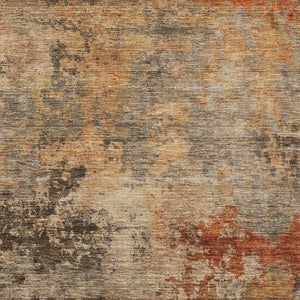 Homeroots 3' Khaki Brown And Copper Abstract Washable Area Rug For Indoor Or Outdoor Spaces, Durable Design 9' X 12' Polyester 606138
