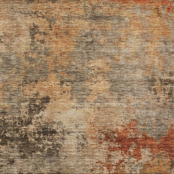 Homeroots 3' Khaki Brown And Copper Abstract Washable Area Rug For Indoor Or Outdoor Spaces, Durable Design 9' X 12' Polyester 606138