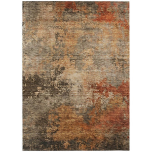 HomeRoots 5' Khaki Brown and Copper Abstract Area Rug - Durable, Washable, Stylish Indoor/Outdoor Design 10' X 14' 606139
