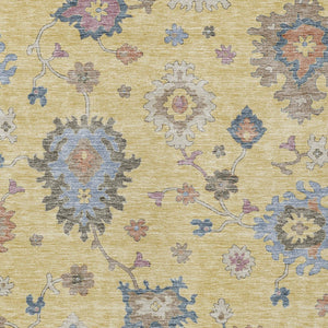 Homeroots 3' Stunning Chocolate Beige And Blue Floral Washable Area Rug For Indoor Or Outdoor Spaces 5' X 8' Polyester 606153