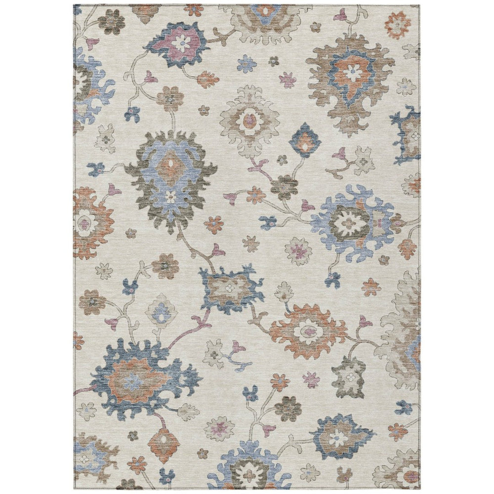 HomeRoots 9' X 12' Elegant Floral Area Rug – Durable, Washable, Versatile Design for Indoor & Outdoor Spaces 606162