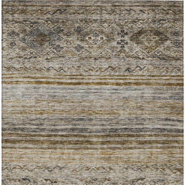 Homeroots 3' Artichoke Green Blue And Black Floral Washable Area Rug For Indoor And Outdoor Spaces 5' X 8' Polyester 606177