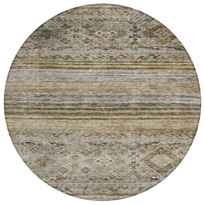 HomeRoots 5' Floral Washable Indoor Outdoor Area Rug – Durable, Stain-Resistant Design for Any Space! 8' Round 606178