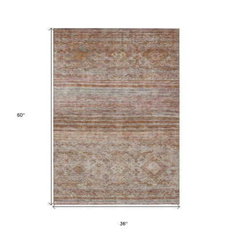 Homeroots 3' Artichoke Green Blue And Black Floral Washable Area Rug For Indoor And Outdoor Spaces 3' X 5' Polyester 606188