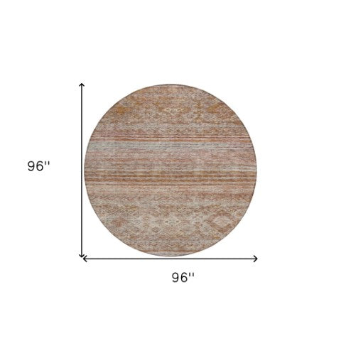 Homeroots 3' Artichoke Green Blue And Black Floral Washable Area Rug For Indoor And Outdoor Spaces 8' Round Polyester 606190