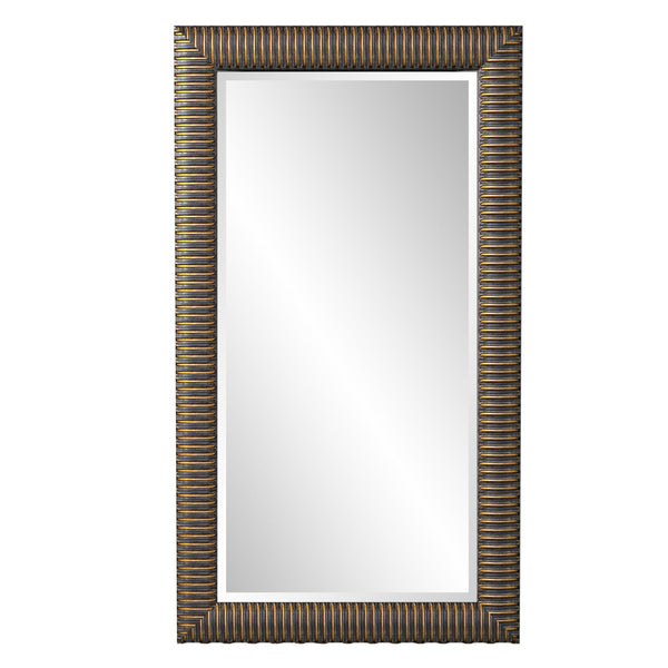 Howard Elliott Alexander Floor Mirror - Antique Copper Frame With Beveled Glass, Versatile For Any Room Decor Brown Wood 6062-howard-elliott