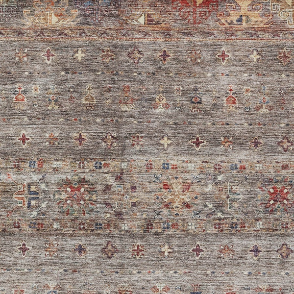 Homeroots 3' Blue And Gray Floral Washable Indoor Outdoor Area Rug – Durable, Stylish, Perfect For Any Space 5' X 8' Polyester 606201