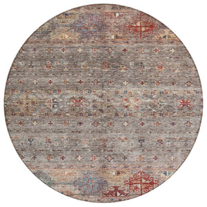 HomeRoots 5' Durable Floral Washable Area Rug for Indoor and Outdoor Use – Stylish, Easy-Care Design 8' Round 606202