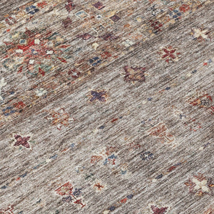 Homeroots 3' Blue And Gray Floral Washable Indoor Outdoor Area Rug – Durable, Stylish, Perfect For Any Space 8' X 10' Polyester 606203